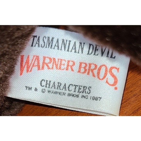 Warner Brothers Taz Tasmanian Devil Plush 10" Vintage 1987 Stuffed Animal - Picture 5 of 10